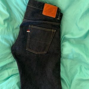 Tanuki Japanese button fly jeans.